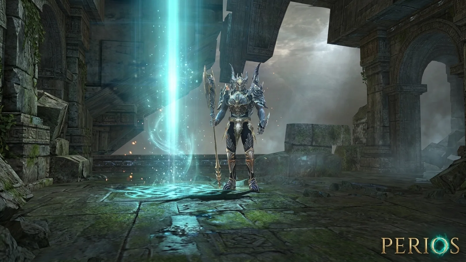 An armored instance boss wielding a halberd